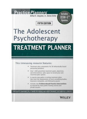 The Adolescent Psychotherapy Treatment Planner: Includes DSM-5 Updates - 5 Edition