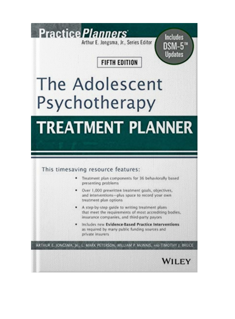 The Adolescent Psychotherapy Treatment Planner: Includes DSM-5 Updates - 5 Edition
